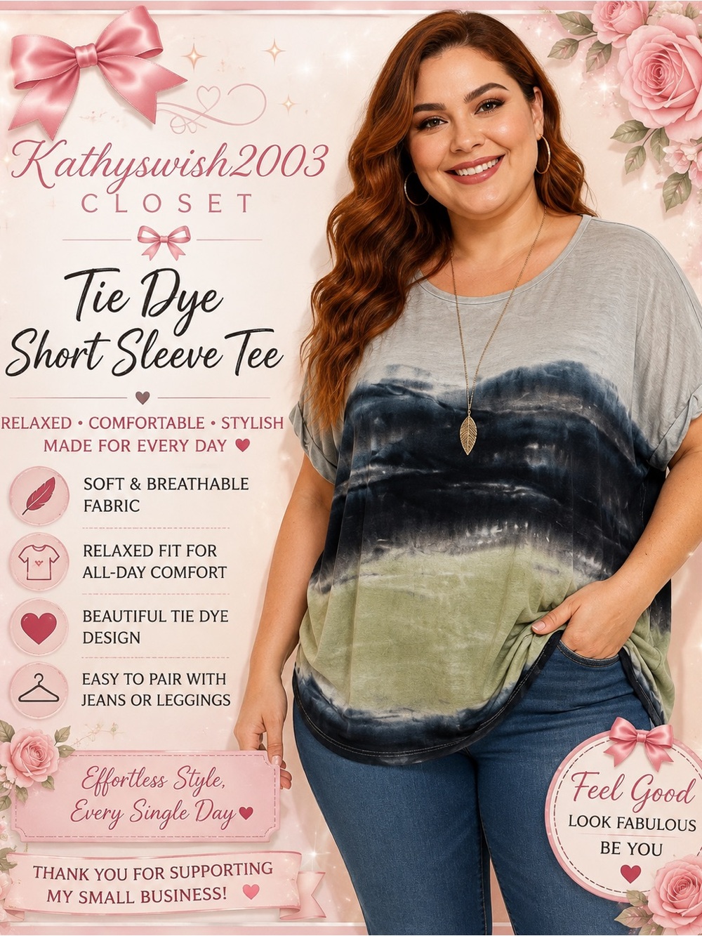 Relaxed Short-Sleeve Tie-Dye Tee in Gray, Black & Olive